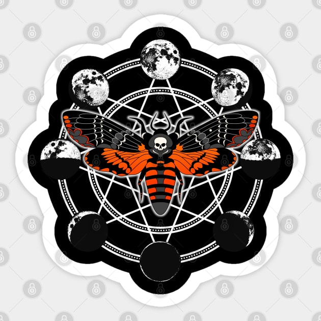 Death's Head Moth, Moon Phases Sticker by RavenWake